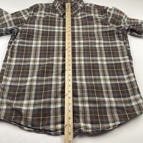 Eddie Bauer Flannel Shirt Men’s L Plaid Button Up Relaxed Fit Red Navy Outdoor - Picture 5 of 9